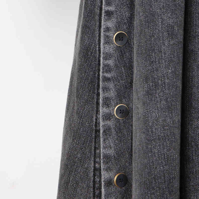 TWOTWINSTYLE Denim Solid Dress For Women O Neck Long Sleeve High Waist Lace Up Bowknot Elegant Dresses Female Fashion Style 210517