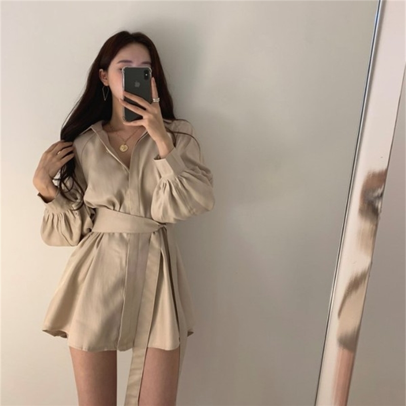 Spring Women Two Pieces Sets Causal Long Sleeve Sashes Slim Waist Blouse Shirt + Wide Leg Short 2PCS Suit 210506