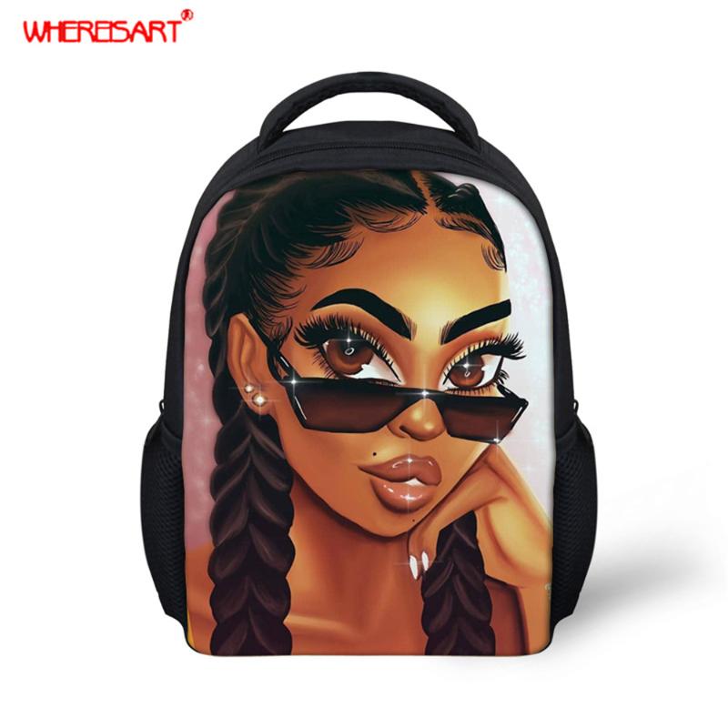 School Bags WHEREISART Black Afro Girls Bubble Printed Shoulder Bag Orthopedic Cartoon Pattern Mini Size Bookbag For Kids
School Bags WHEREISART Black Afro Girls Bubble Printed Shoulder Bag Orthopedic Cartoon Pattern Mini Size Bookbag For Kids