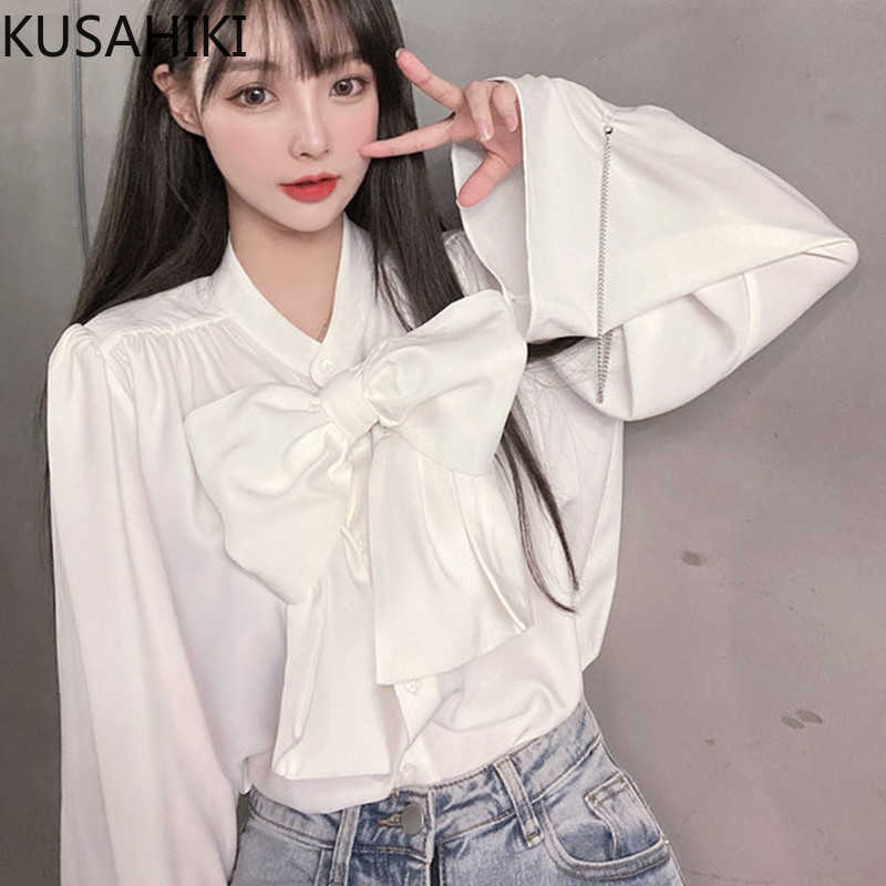 Spring White Bow Tie Blouses Causal Puff Long Sleeve Women Shirt Korean Blusas Mujer De Moda 6E548 210603
Spring White Bow Tie Blouses Causal Puff Long Sleeve Women Shirt Korean Blusas Mujer De Moda 6E548 210603