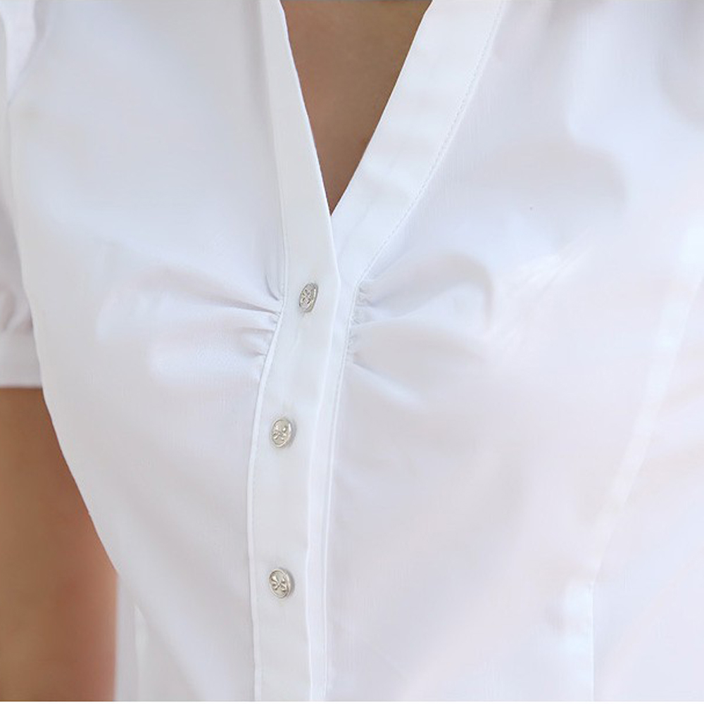 Design Plus Size 5XL Summer Womens Short Sleeve Cotton Blouses Shirts Ladies Office Wear Elegant Blouse Feminina White Formal S
