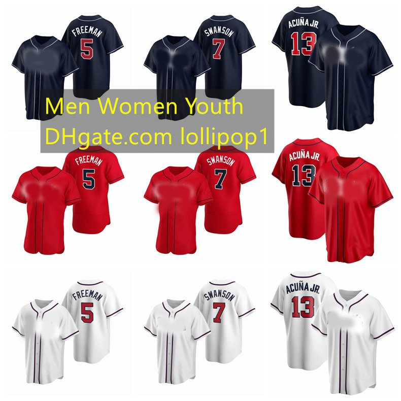Atlanta Braves Baseball jerseys 13 Ronald Acuna Jr. Jersey 7 Dansby Swanson 5 Freddie Freeman men women youth size S-XXXXL, Blue;black
Atlanta Braves Baseball jerseys 13 Ronald Acuna Jr. Jersey 7 Dansby Swanson 5 Freddie Freeman men women youth size S-XXXXL, Blue;black