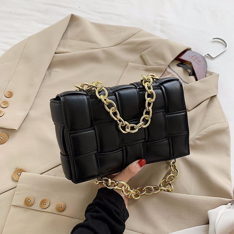 Woven Net Chain Pillow Bag Female 2021 Trendy Solid Color Wild Single Shoulder Messenger Bags