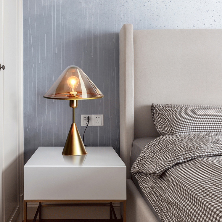 Elegant Glass Table Lamp with Nordic Mushroom Theme - Ideal for Contemporary Living Spaces and Bedrooms