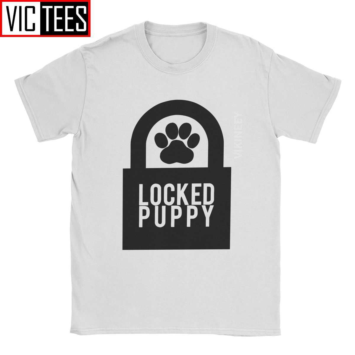 Men's T-Shirt Locked Puppy BDSM Cotton Dominant Submissive Slave Play Submission Master Sexy Sub T Shirt 210629