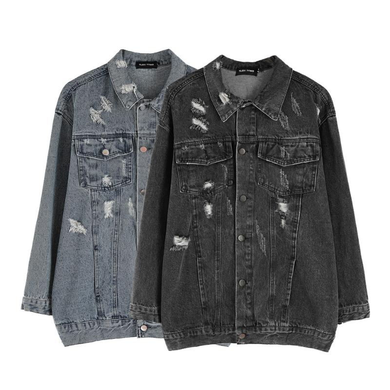 Men's Jackets Spring Autumn Long Sleeved Loose Casual Hole Jeans Jacket Harajuku Hip-Hop Korean Male All-Match Coat Top B131#, Black
Men's Jackets Spring Autumn Long Sleeved Loose Casual Hole Jeans Jacket Harajuku Hip-Hop Korean Male All-Match Coat Top B131#, Black
