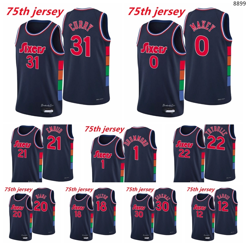 Philadelphia Men 76er Joel Embiid 21 Tyrese Maxey 0 Seth Curry 31 Tobias Harris Jaden Springer Matisse Thybulle 2021/22 75th Anniversary Nav, Black
Philadelphia Men 76er Joel Embiid 21 Tyrese Maxey 0 Seth Curry 31 Tobias Harris Jaden Springer Matisse Thybulle 2021/22 75th Anniversary Nav, Black