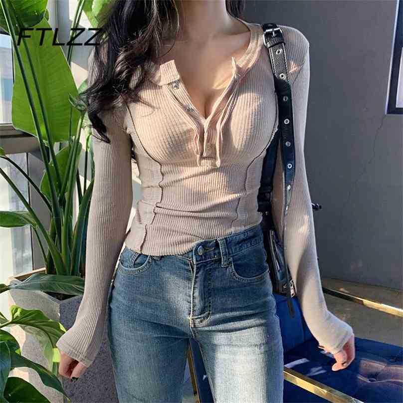 Spring Autumn Sexy T Shrits for Women Long Sleeve Fashion Korean V Neck Slim Tops Button Up Tee Shirt 210525, White
Spring Autumn Sexy T Shrits for Women Long Sleeve Fashion Korean V Neck Slim Tops Button Up Tee Shirt 210525, White