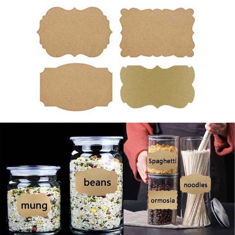 250Pcs/Roll Blanco Kraft Paper Labels Hand-made trays Packaging Sealing Stickers Christmas present Tags Decoration