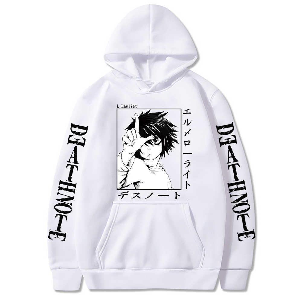 2021 Hot Death Note Hoodies Men Women Funny Japanese Anime Streetwear Harajuku Graphic Sweatshirts Unisex Tops Male x0610, Black
2021 Hot Death Note Hoodies Men Women Funny Japanese Anime Streetwear Harajuku Graphic Sweatshirts Unisex Tops Male x0610, Black