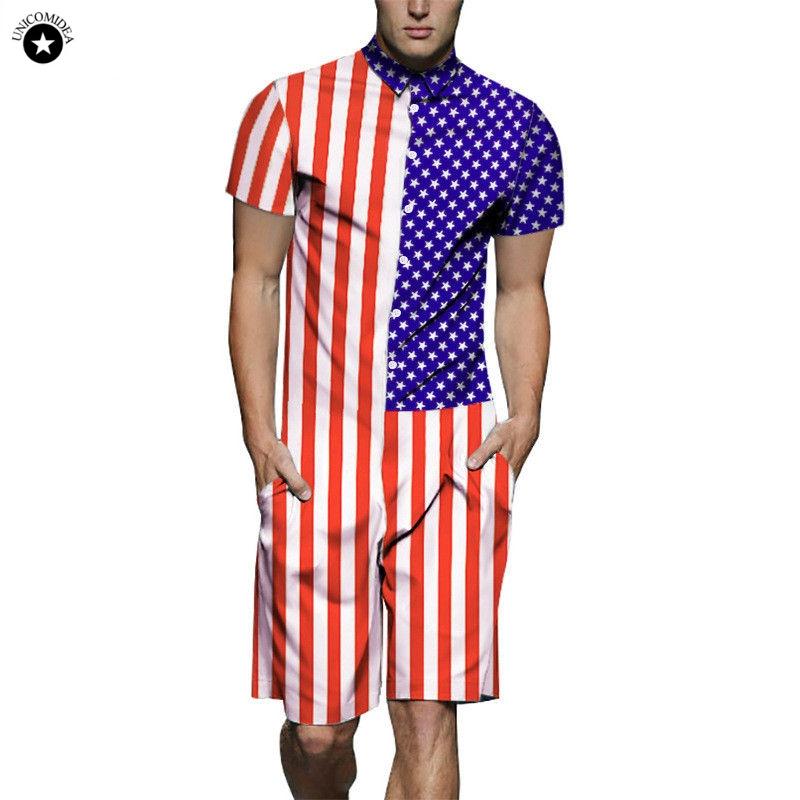 Men's Tracksuits USA Flag Stars Print Rompers Men Short Sleeve Single Breasted Jumpsuit One Piece Pants Playsuits Pockets, Dl800009
Men's Tracksuits USA Flag Stars Print Rompers Men Short Sleeve Single Breasted Jumpsuit One Piece Pants Playsuits Pockets, Dl800009