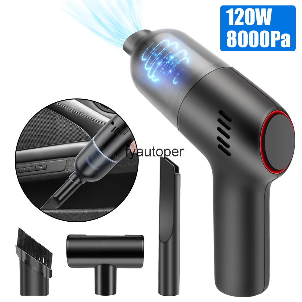 Car Vacuum Cleaner Mini Handheld Portable Auto Home Cleaning Cordless 8000Pa Wireless With Built-in Battery