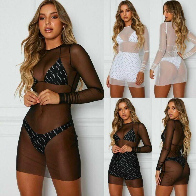Sexy Womens Ladies See Through Mini Dress Sheer Mesh Cover Ups Beach Party Women's Swimwear, White;black
Sexy Womens Ladies See Through Mini Dress Sheer Mesh Cover Ups Beach Party Women's Swimwear, White;black