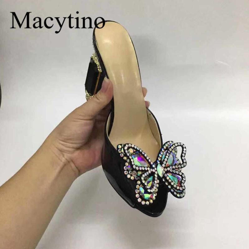 Slippers Macytino High Heel Summer Shoes Women Rhinestone Jeweled Block Open Toe Dress Mules Crystal Woman, Black
Slippers Macytino High Heel Summer Shoes Women Rhinestone Jeweled Block Open Toe Dress Mules Crystal Woman, Black