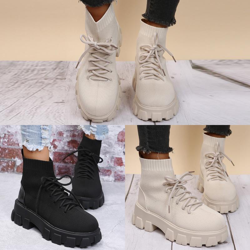 Boots Square Heel Lace-up Knitted Socks Platform Black Women's Ankle 2021 Fashion Winter Warm Thick-soled Boot, Bk
Boots Square Heel Lace-up Knitted Socks Platform Black Women's Ankle 2021 Fashion Winter Warm Thick-soled Boot, Bk