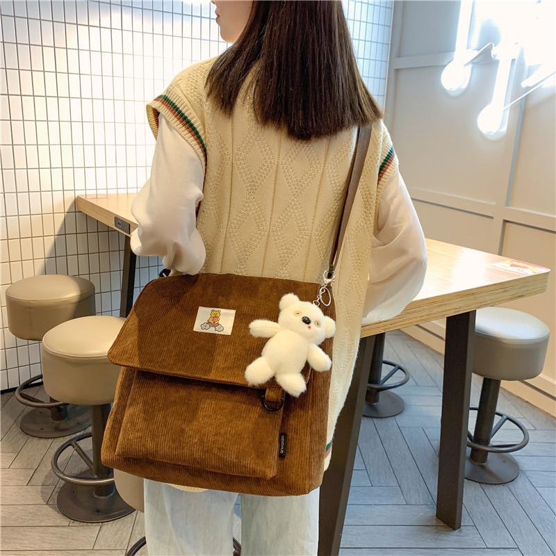 Evening Bags 2021 Products Corduroy Korean Shoulder Bag For Female Students Japanese Large Capacity Women Satchel Single, Green
Evening Bags 2021 Products Corduroy Korean Shoulder Bag For Female Students Japanese Large Capacity Women Satchel Single, Green