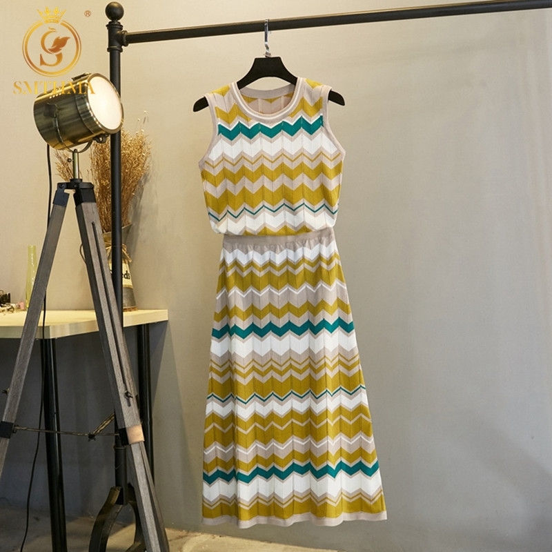 Fashion Sleeveless Stripe Sweater Vest +Elastic Waist 2pcs Casual Knitting Skirt Suits Women Trendy Summer Set 210520, Photo color
Fashion Sleeveless Stripe Sweater Vest +Elastic Waist 2pcs Casual Knitting Skirt Suits Women Trendy Summer Set 210520, Photo color