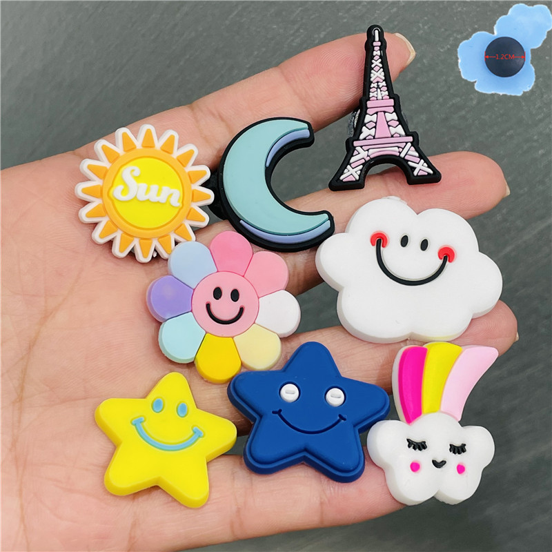 Whosale 100Pcs+ Sun White Cloud Star Sandals PVC Shoe charms Shoecharm Buckles Decoration Accessories Plastic ornaments Jibbitz for Croc sho, White;pink
Whosale 100Pcs+ Sun White Cloud Star Sandals PVC Shoe charms Shoecharm Buckles Decoration Accessories Plastic ornaments Jibbitz for Croc sho, White;pink