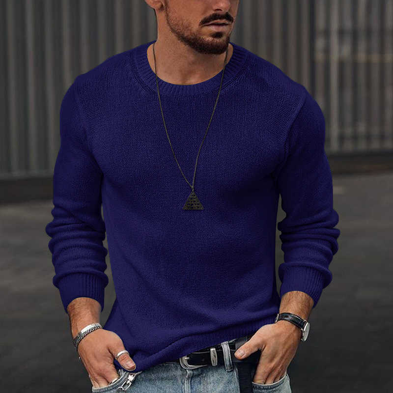 Men Spring Autumn Long Sleeve Sweaters Fashion Mens O-Neck Sweater Pullovers Streetwear Casual Solid Slim Knit Jumper Tops 211008