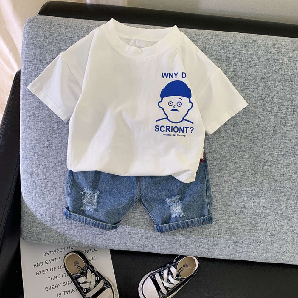 Children's wear boys' summer suit Korean children's short sleeve two piece, White
Children's wear boys' summer suit Korean children's short sleeve two piece, White