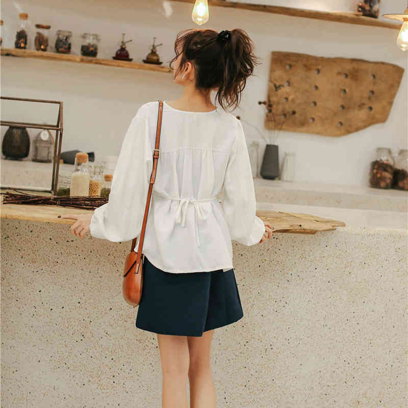 Arrival Spring Autumn Korea Fashion Women Long Sleeve V-neck Shirts All-matched Casual Yellow Blouses Ladies slim Tops S343 210512