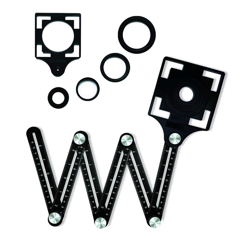 Universal Opening Locator Tile Hole Tool Masonry Glass Fixed Angle Measuring Ruler Universal Angular Multi-Function Ruler