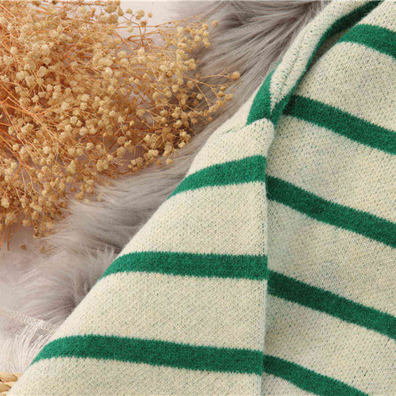 EBAIHUI Striped Sweater Women Casual Loose Pullover O-neck All-match Knitted Top Jumper Fall Long Sleeve Chic Knit Sweaters 211109