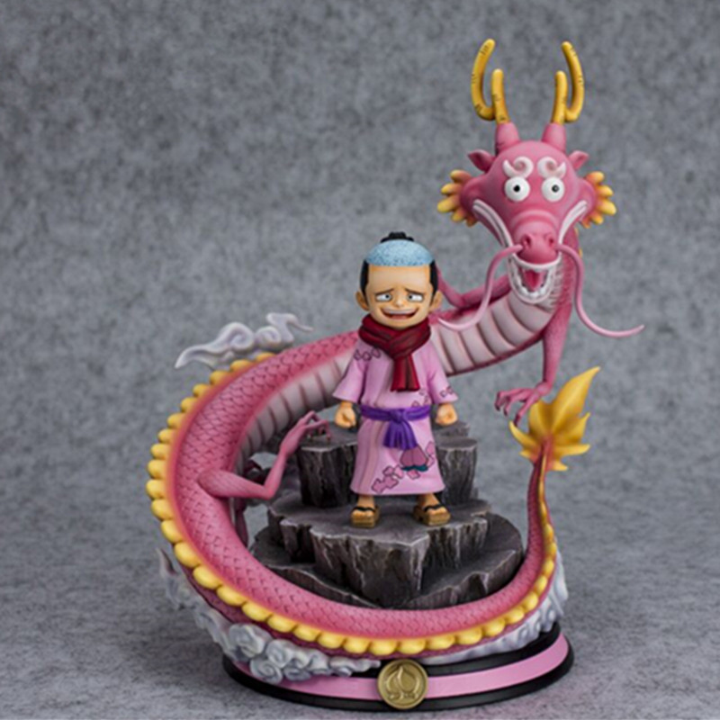 

1:8 25cm Anime ONE PIECE Momosuke Wano Country 2 Head Ver Resin GK Statue Box Action Figure Collectible Model Toy O55 Q0522, Pink