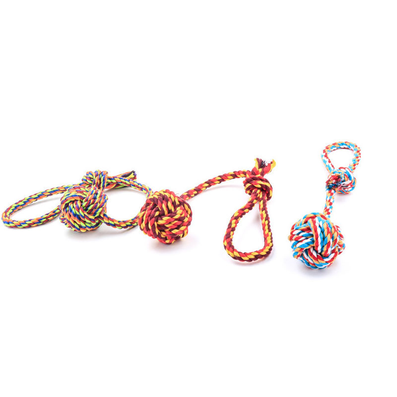 Interactive Dog Toys For Large Cotton Rope Length 31cm Hand Pull The Ball Chew Bite Resistant