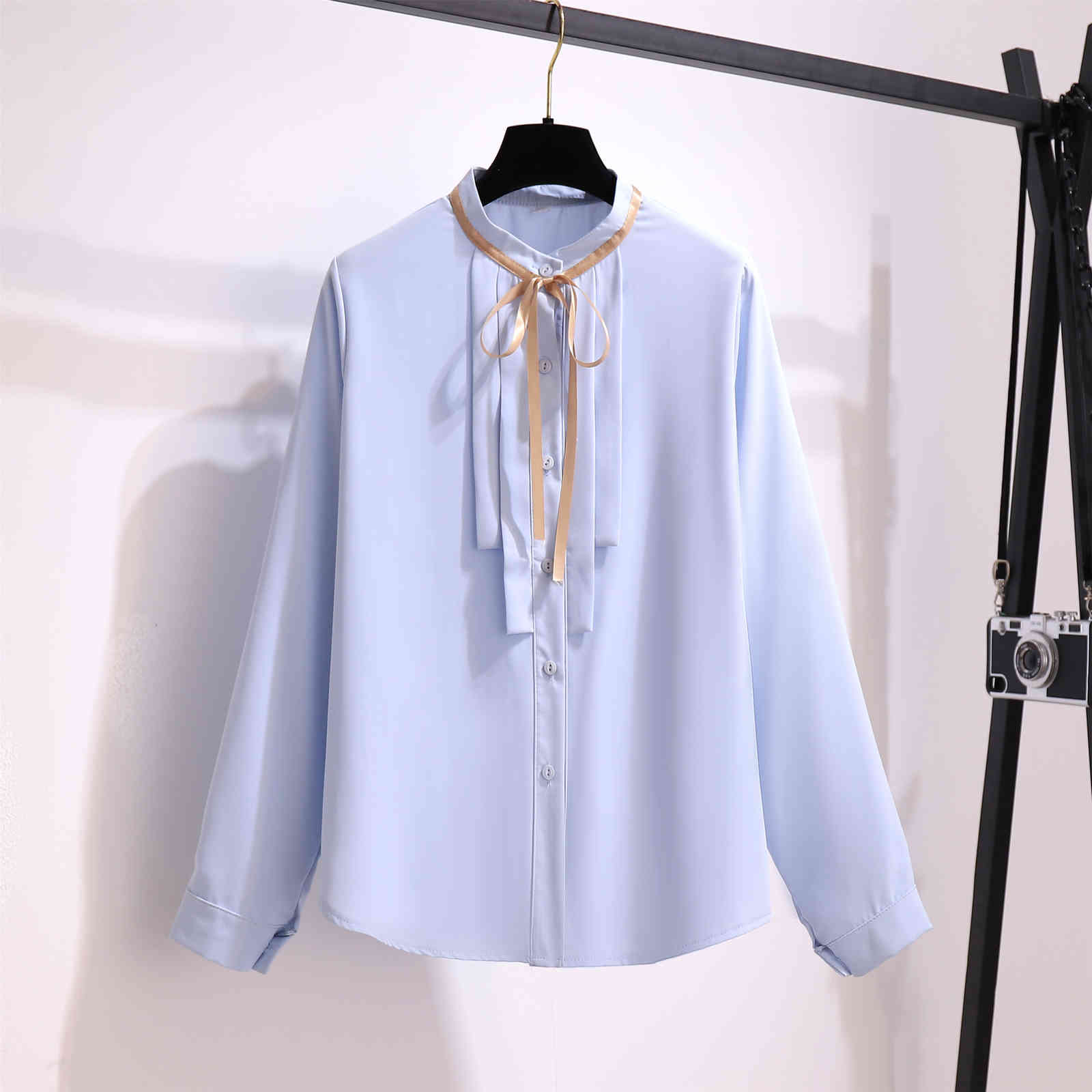 Fairy Skirt Suit Chiffon Blouse Top Long Shirt With Long Sleeves Autumn Coat Of Long Skirts Suits Women Office Otufit Set Cloth 210515