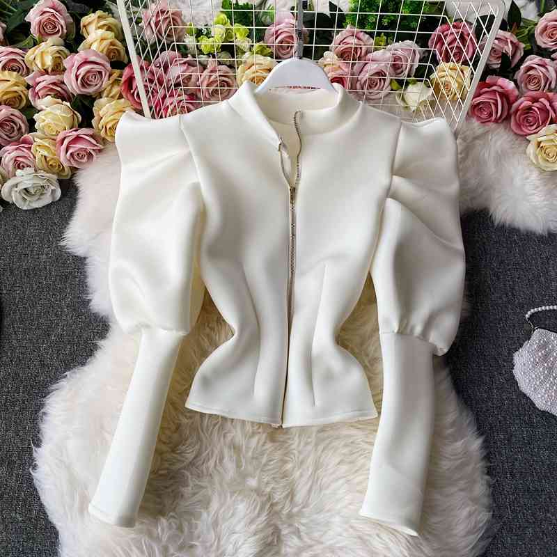 OCEANLOVE Blusas Mujer Solid Stand Collar Puff Sleeve Autumn Ins High Fashion Women Blouses Vintage Korean Elegant Shirts 19024, White
OCEANLOVE Blusas Mujer Solid Stand Collar Puff Sleeve Autumn Ins High Fashion Women Blouses Vintage Korean Elegant Shirts 19024, White
