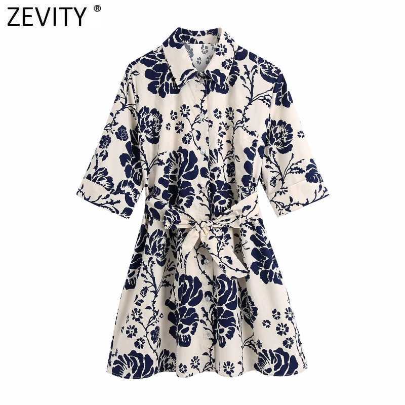 Zevity Women Vintage Short Sleeve Floral Print Casual Slim Shirt Dress Female Chic Single Breasted Sashes Mini Vestidos DS8397 210603, As pic ds837bb
Zevity Women Vintage Short Sleeve Floral Print Casual Slim Shirt Dress Female Chic Single Breasted Sashes Mini Vestidos DS8397 210603, As pic ds837bb