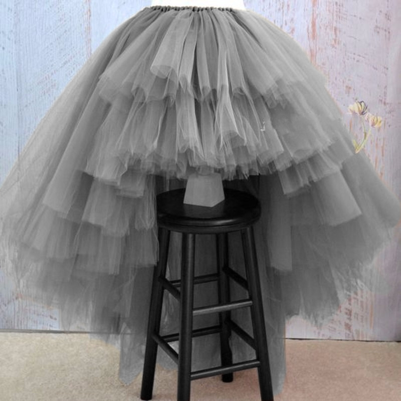 Asymmetrical High Low Tiered Puffy Tulle Skirts For Women Special ned Floor Length Long Women Skirt Tutu Custom Made 210412