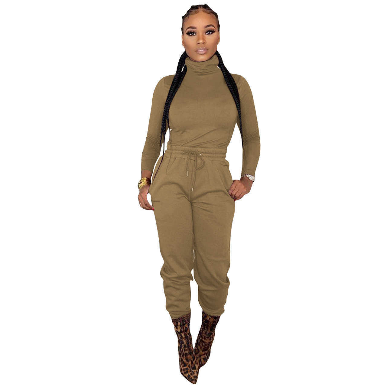 Womens solid 2 piece set tracksuit fall winter clothing plain sweatshirt pants sportswear hoodies leggings outfits outerwear bodysuits