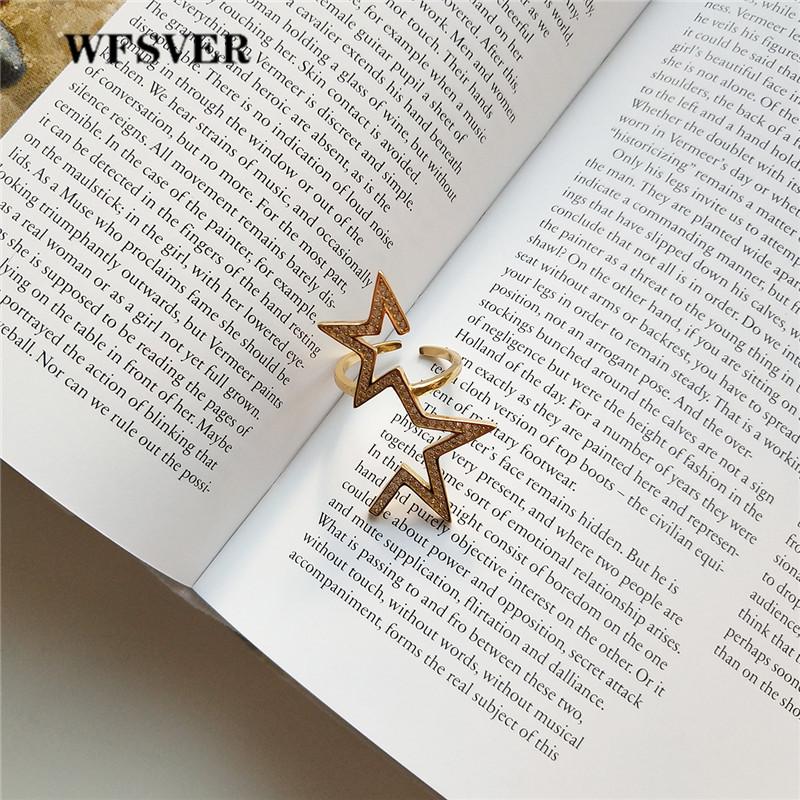 Cluster Rings WFSVER 925 Sterling Silver Ring For Women Gold Color With White Crystal Geometric Star Shape Opening Adjustable Jewelry, Golden;silver
Cluster Rings WFSVER 925 Sterling Silver Ring For Women Gold Color With White Crystal Geometric Star Shape Opening Adjustable Jewelry, Golden;silver