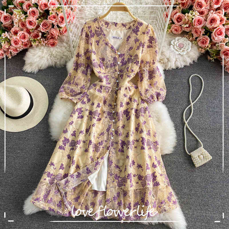 LoveFlowerLife Spring Autumn Vintage Floral Print Dress A Line V Neck Chiffon Pullover High Waist Women Dresses 210521, Mixed
LoveFlowerLife Spring Autumn Vintage Floral Print Dress A Line V Neck Chiffon Pullover High Waist Women Dresses 210521, Mixed