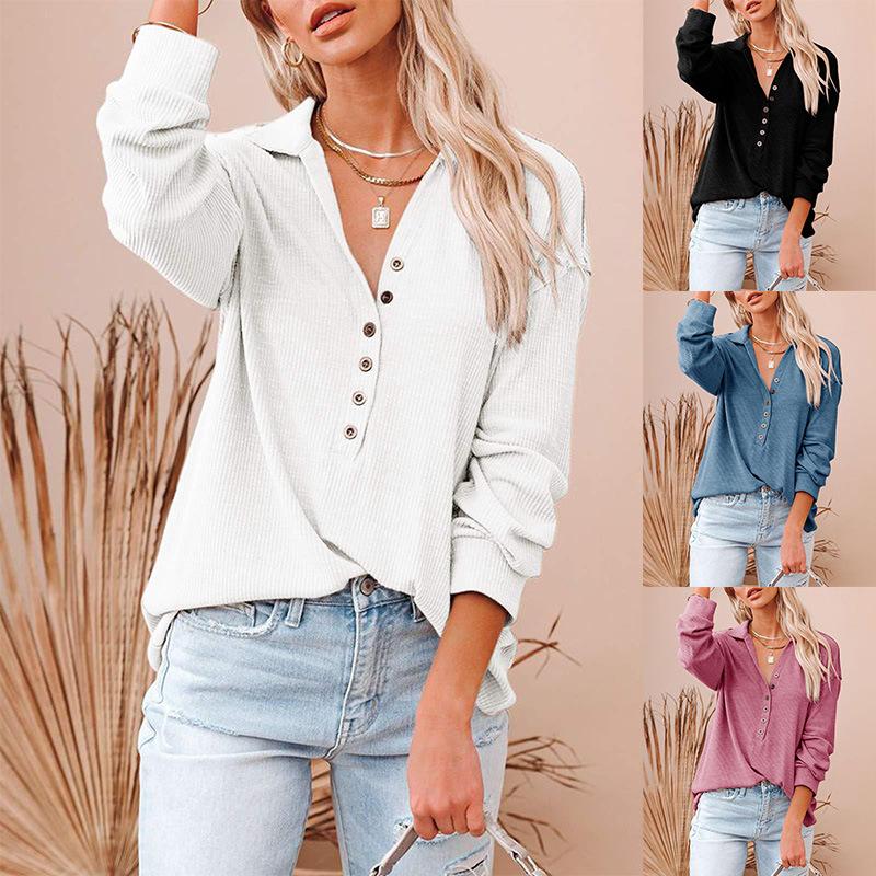 Women's Polos 2022 Autumn Commuting Lapel Single Breasted V-Neck Long Sleeve Sweater Bottomed Shirt Pullover Top, White
Women's Polos 2022 Autumn Commuting Lapel Single Breasted V-Neck Long Sleeve Sweater Bottomed Shirt Pullover Top, White