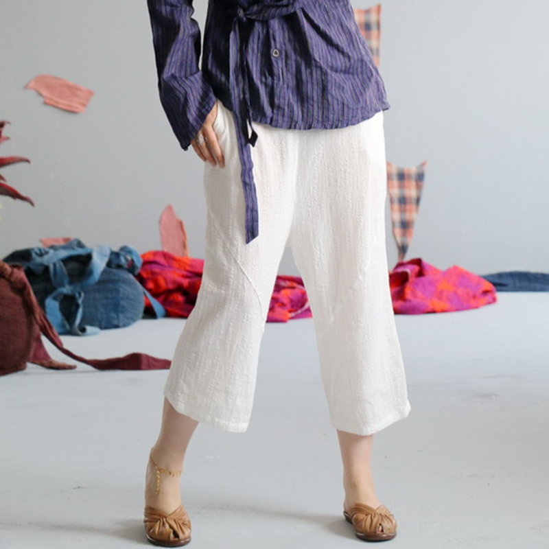 Johnature Women Cotton Linen Calf-length Pants Elastic Waist Autumn Plus Size Women Clothing Loose Vintage White Pants 210521
Johnature Women Cotton Linen Calf-length Pants Elastic Waist Autumn Plus Size Women Clothing Loose Vintage White Pants 210521