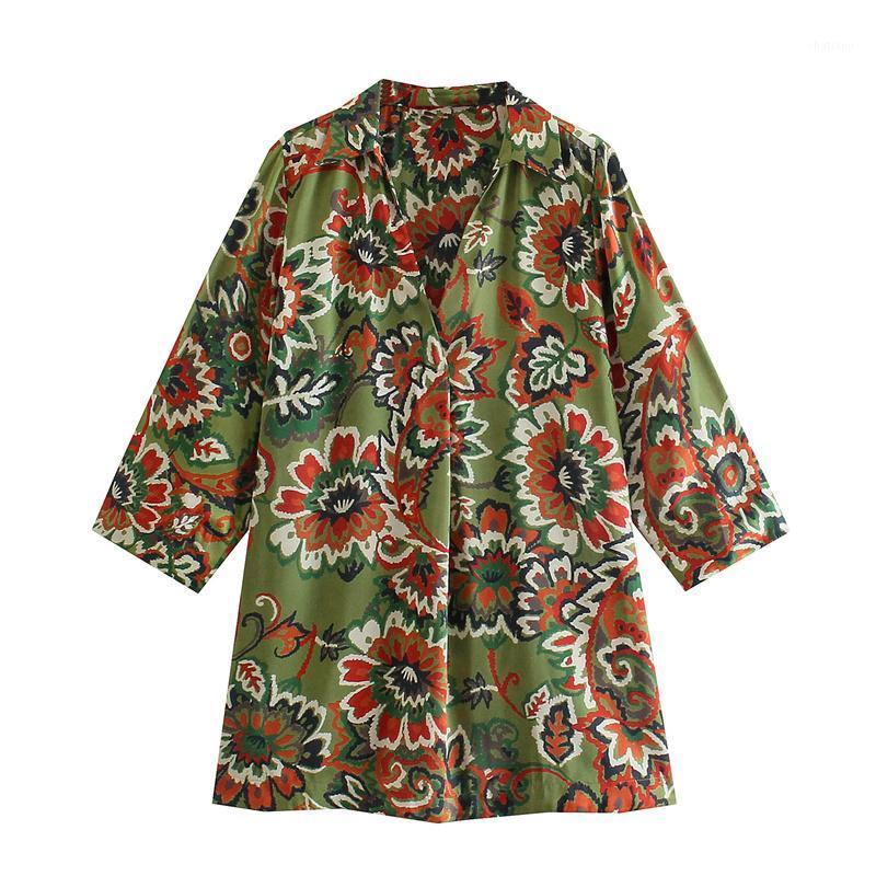 Women's Blouses & Shirts Women's Women 2022 Fashion Floral Print Loose Cozy Vintage Long Sleeve Side Vents Female Streetwear, As picture 
Women's Blouses & Shirts Women's Women 2022 Fashion Floral Print Loose Cozy Vintage Long Sleeve Side Vents Female Streetwear, As picture