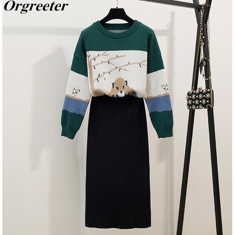 Fall Winter Sweater Knitted Skirt Two Piece Sets Women Loose cartoon animals Print Jumper Tops and Long Split Outfits 210525, Only skirt
Fall Winter Sweater Knitted Skirt Two Piece Sets Women Loose cartoon animals Print Jumper Tops and Long Split Outfits 210525, Only skirt