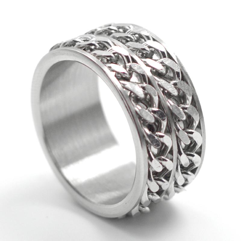 Wedding Rings Wide 12mm Titanium Steel Men Ring Double Chain Finger Rotating Non-Mainstream Punk Fine Jewelry
Wedding Rings Wide 12mm Titanium Steel Men Ring Double Chain Finger Rotating Non-Mainstream Punk Fine Jewelry
