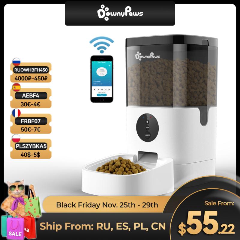 Cat Bowls & Feeders 4/6L Automatic Pet Feeder For Cats WiFi Smart Swirl Slow Dog With Voice Recorder Large Capacity Timing Food Dispenser
Cat Bowls & Feeders 4/6L Automatic Pet Feeder For Cats WiFi Smart Swirl Slow Dog With Voice Recorder Large Capacity Timing Food Dispenser