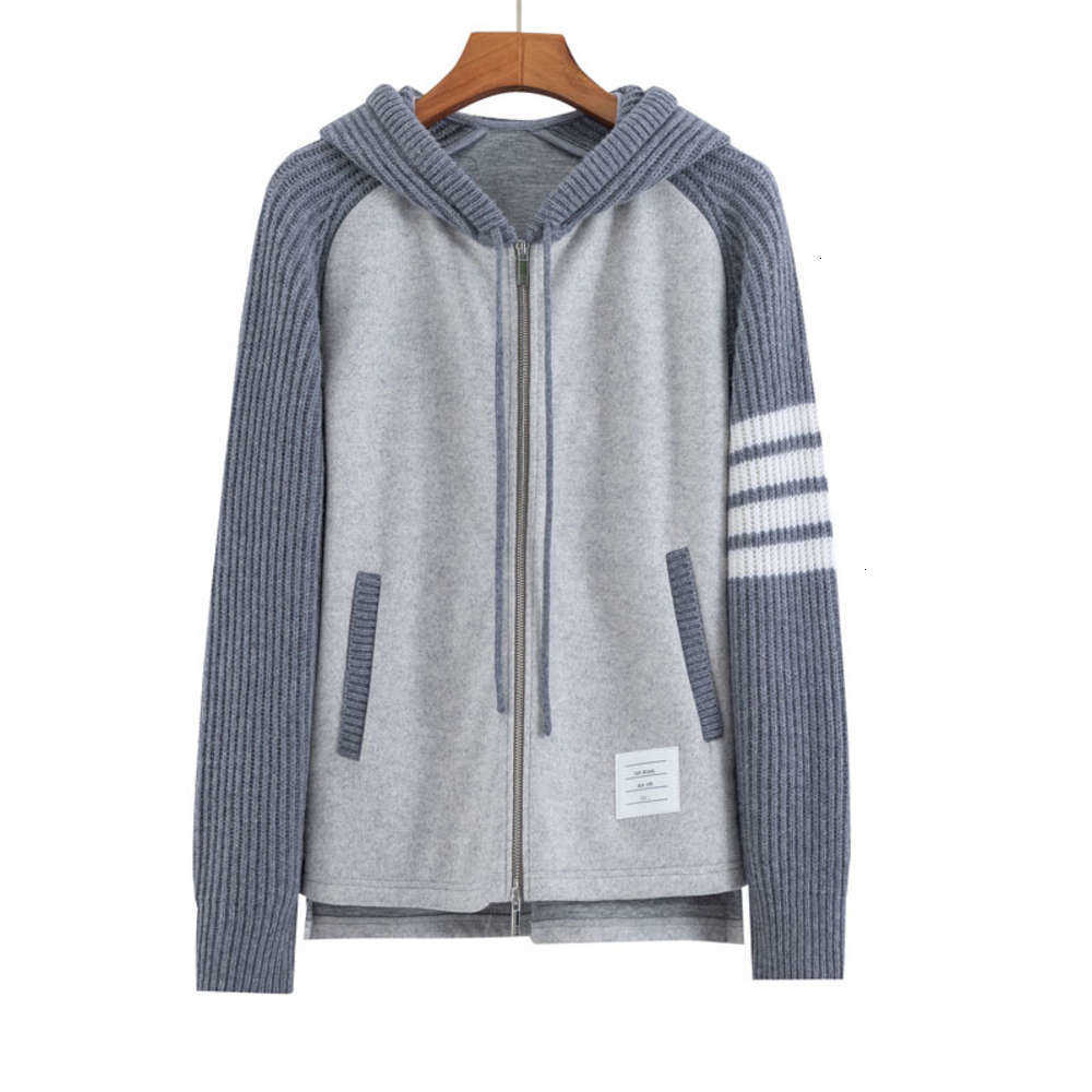 TB sweater cardigan four bar knitting two color stitching spring autumn new fashion brand men's and women's hooded casual coat, Black
TB sweater cardigan four bar knitting two color stitching spring autumn new fashion brand men's and women's hooded casual coat, Black