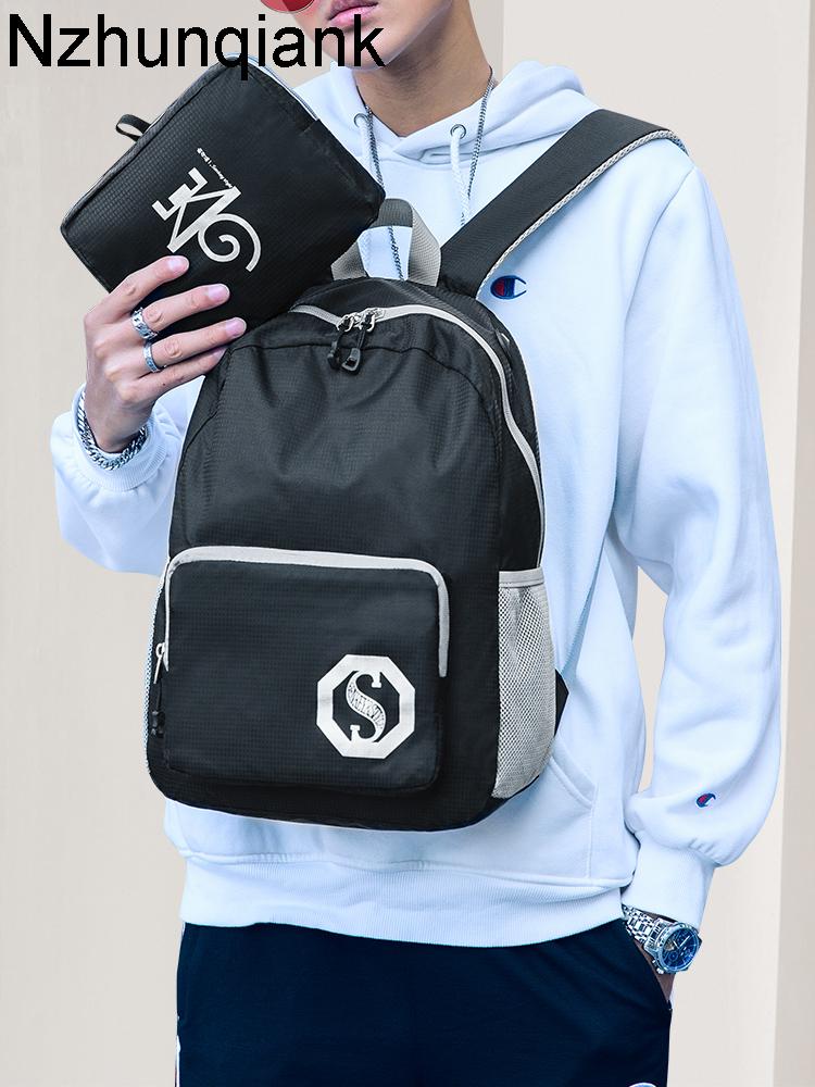 School Bags Sports Backpack Men's Large Capacity Ultra Light Carrying Schoolbag Women's Foldable Outdoor Waterproof Travel Bag