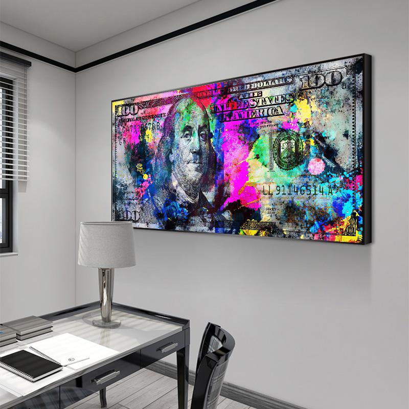 Paintings Inspirational Dollars Print 100 Dollar Poster Cash Art Bill Money Canvas Living Room Decoration Wall Picture