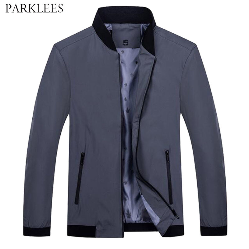 Business Men Jacket Coats Glossy Zipper Jacket For Men Spring Autumn Casual Men…