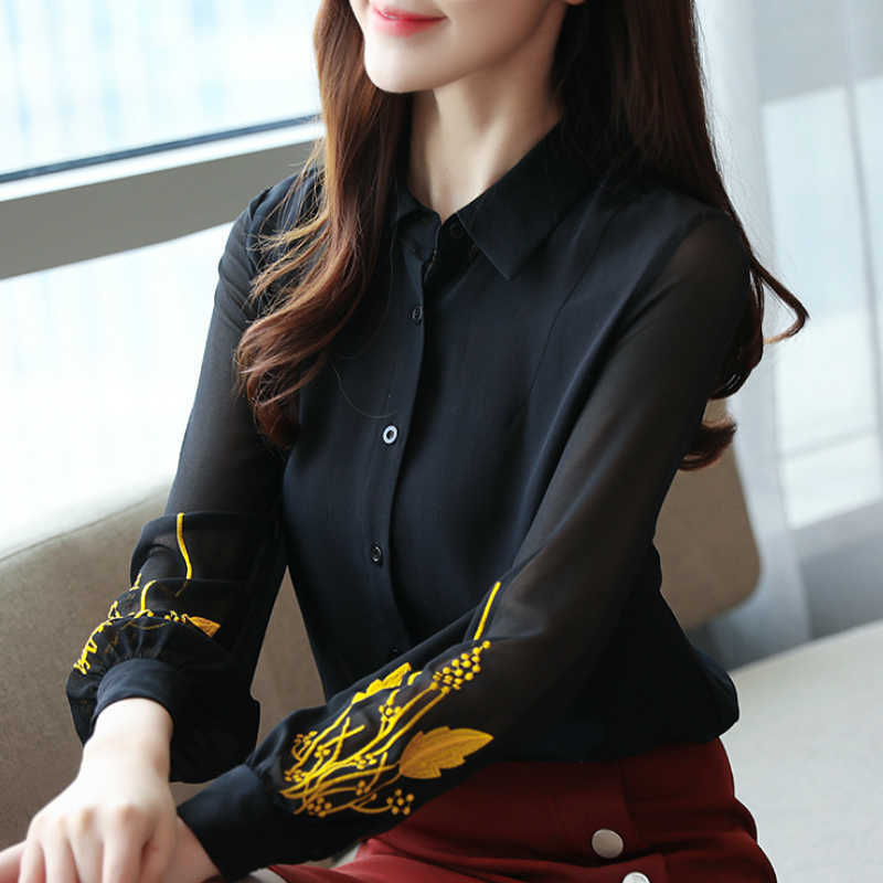 Blusas Mujer De Moda Black Turn Down Collar Office Ladies Blouse Long Sleeve Women Shirts Chiffon Blouse Women Tops B918 210602
Blusas Mujer De Moda Black Turn Down Collar Office Ladies Blouse Long Sleeve Women Shirts Chiffon Blouse Women Tops B918 210602