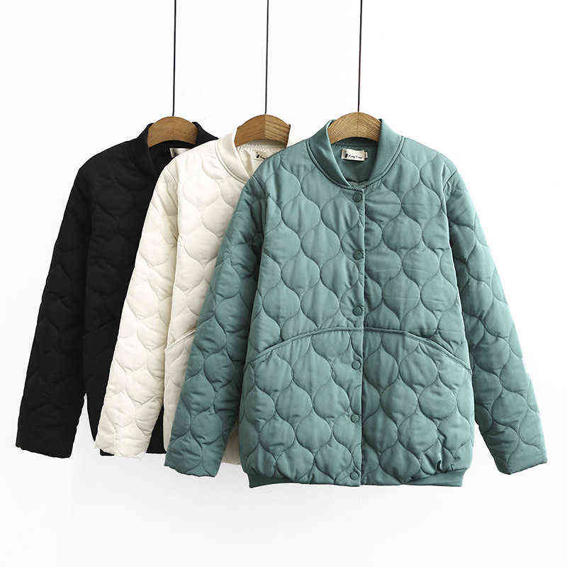 Women Clothing Short Parka Plus Size Autumn Winter Loose Anti-Static Cotton-Padded Jacket Fashion Sweet Quilted Coat 211104