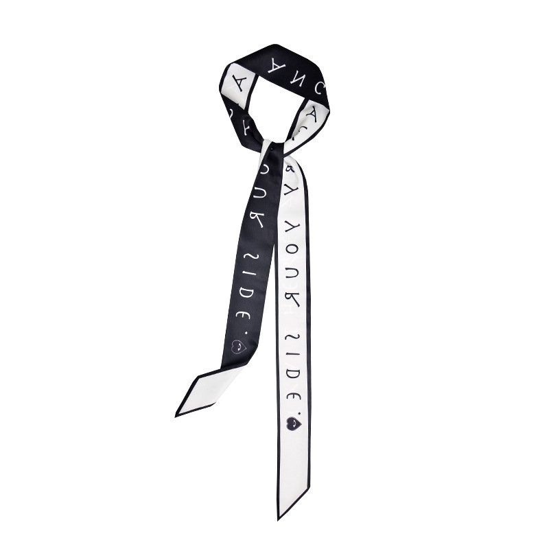 photography Simple letter street versatile classic narrow long small silk scarf summer thin double-sided hair belt
photography Simple letter street versatile classic narrow long small silk scarf summer thin double-sided hair belt