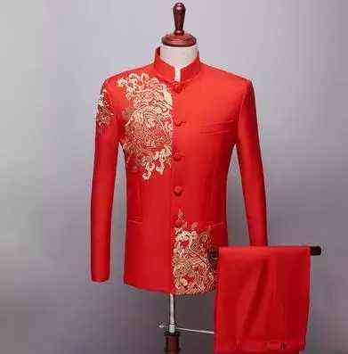 Black White Men's Suits Chinese style Gold Embroidery Blazers Prom Host Stage Outfit Male Singer Teams Chorus Wedding DS Costume 211120